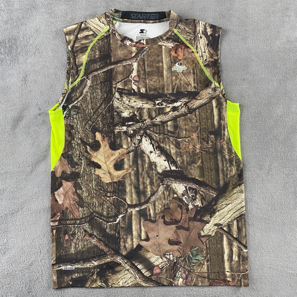 Mossy Oak Starter Tank Top Men L Camo Break-Up Infinity Dri-Star Hunting Outdoor
